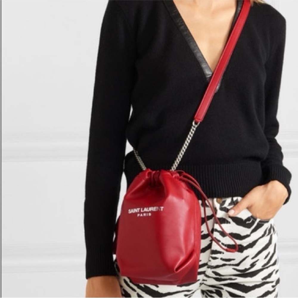 Saint Laurent Red Teddy Crossbody Bag